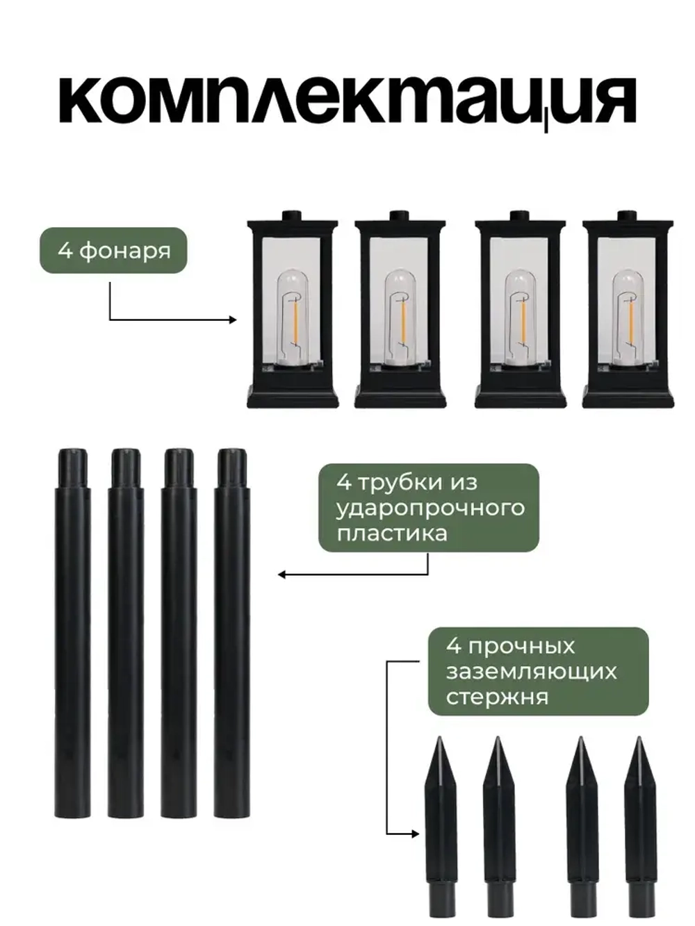 Светильник на солнечной батарее уличный, ландшафтный, беспроводной, фонарь 4 шт