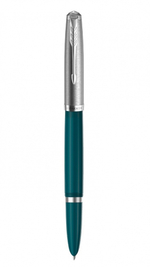 Перьевая ручка Parker 51 CORE TEAL BLUE CT, перо: F, цвет чернил: black/blue, в подарочной упаковке.