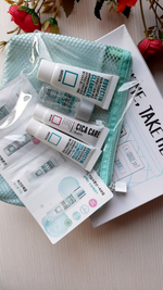 Набор миниатюр ROVECTIN Rovectin 4-Step Try Me KIT (гель для умывания 20 мл, лосьон 15 мл, бальзам для лица  10 мл, солнцезащитный крем 10 мл, косметичка)