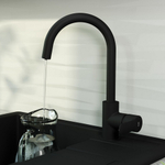 Смеситель для кухни 35к IDDIS CUBBLFJi05 "Cuba" с вых для пит. фильтра выс.пов.излив ЧЕРНЫЙ матовый