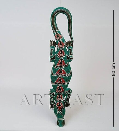 В1-0456 Панно настенное Крокодил (албезия, о. Бали) 80 см.