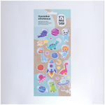 Наклейки объемные 10*19см, пакет, европодвес "Space friends"(MESHU)