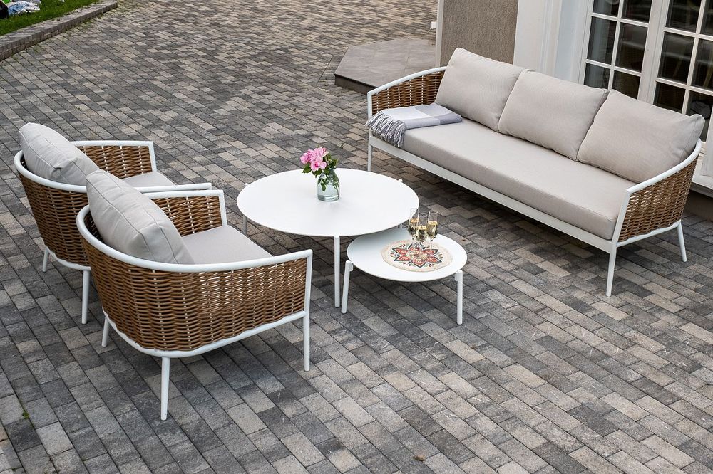 "Тоскана" лаунж-зона из искусственного ротанга, цвет соломенный