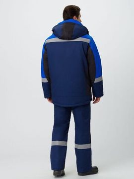 Костюм зимний "Фаворит-Мега" полукомбинезон (т.синий/черный/василек)