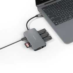 EnergEA AluHUB HD PRO2 8-in-1 Superspeed Aluminium USB-C 100W, Gunmetal (HUB-HDPRO2-GUN)