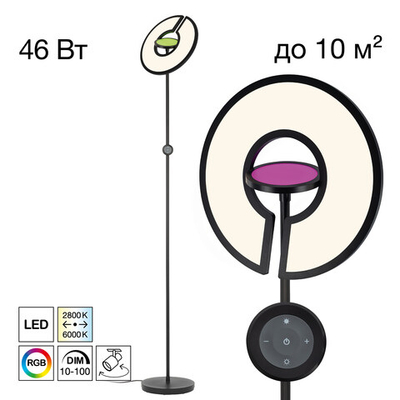 Citilux LOONG CL810031 LED RGB Торшер с пультом Чёрный