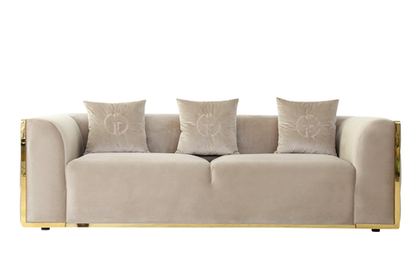Диван треxместный 69x96x233см Garda Decor Bern велюровый бежевый