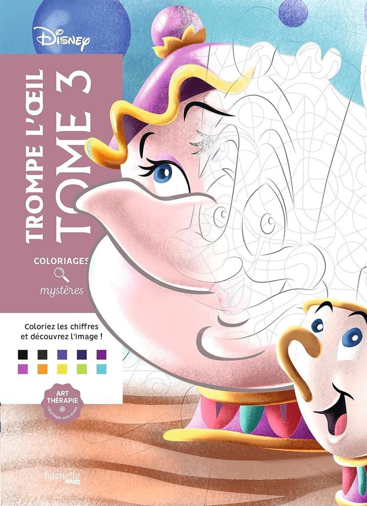 Раскраска по номерам Coloriages mysteres Disney - Trompe l&#39;oeil, том 3, 128стр. - 2019452391