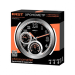 Светящиеся настенные метеочасы,  RST77731, плавный ход, d-25 см., сталь