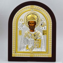 Николай Чудотворец. Серебряная икона. Италия.