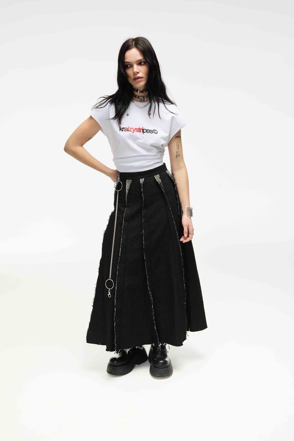 Футболка Kraizy Stripes Без рукавов Logo белая