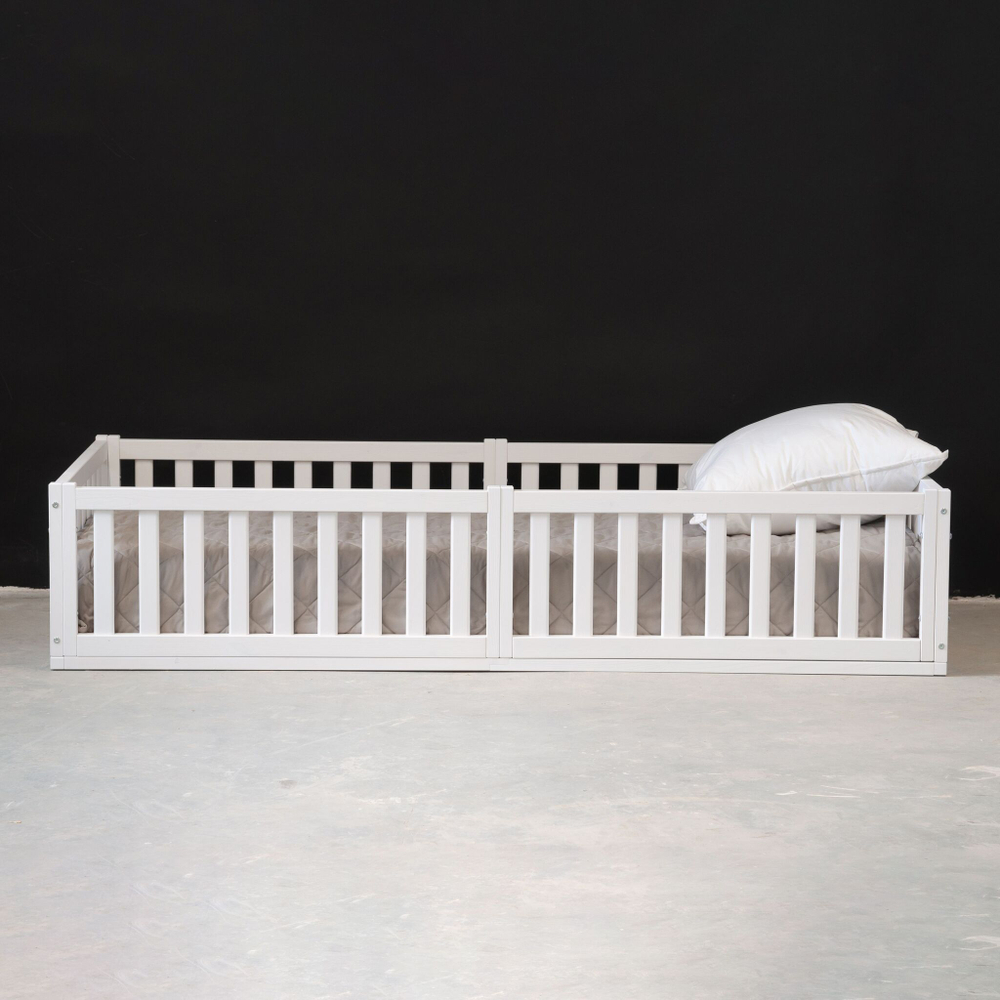 Кровать односпальная 90х200 Буфалина с настилом, белая