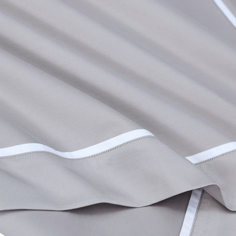 Постельное белье 2 спальное евро Сlaire&Caroll George серое с белым кантом