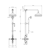 Душевая система с термостатом WONZON & WOGHAND RETRO, Черный матовый (WW-B3041-MB)