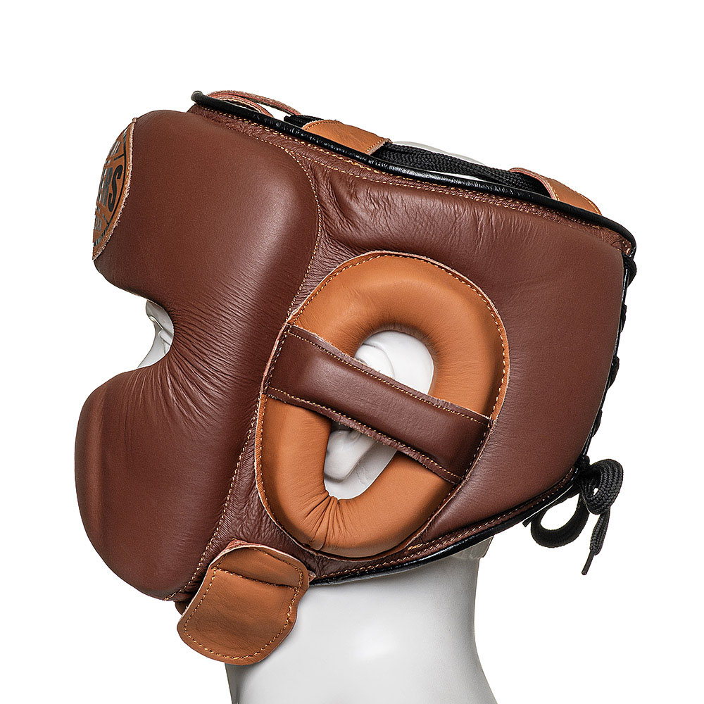 Шлем боксерский LEADERS LS MEX HERITAGE BR/BG 1/2 (коричневый/бежевый)