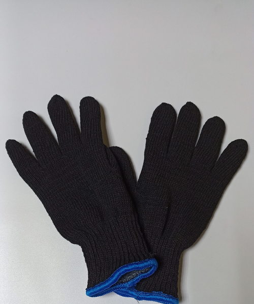 Перчатки зимние ХБ без ПВХ двойные (черные) /100