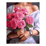 Картина по номерам 40*50см "Девушка с розами" (на подрам.) (Lori)