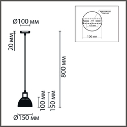 8053/1A SUSPENTIONI LN26 394 дерево/смоки металл/стекло Подвесной светильник E27 1*60W 220V NATANA