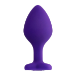 Фиолетовая анальная втулка 8см с прозрачным кристаллом ToyFa ToDo Diamond Heart 357026