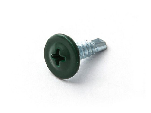 Саморез п/ш зеленый мох 4,2*19 RAL 6005 сверло (250шт/уп)