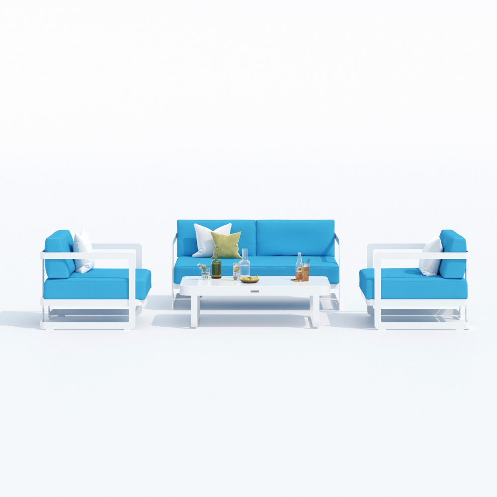 Лаунж зона Ideal Patio СИЛЕНА голубая - белый каркас