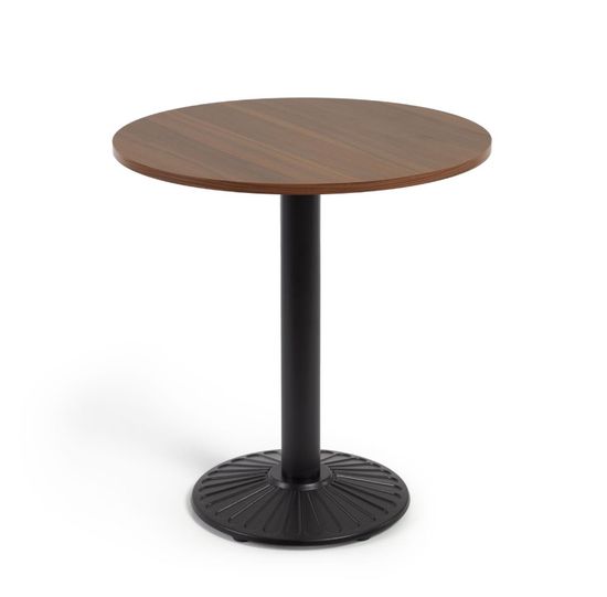 Tiaret Круглый стол из орехового дерева с черной металлической ножкой Ø 69,5 см Испания La Forma