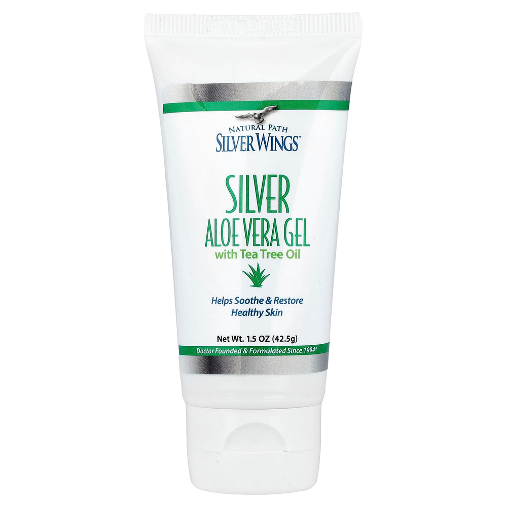 Natural Path Silver Wings, Silver, гель алоэ вера с маслом чайного дерева, 42,5 г (1,5 унции)