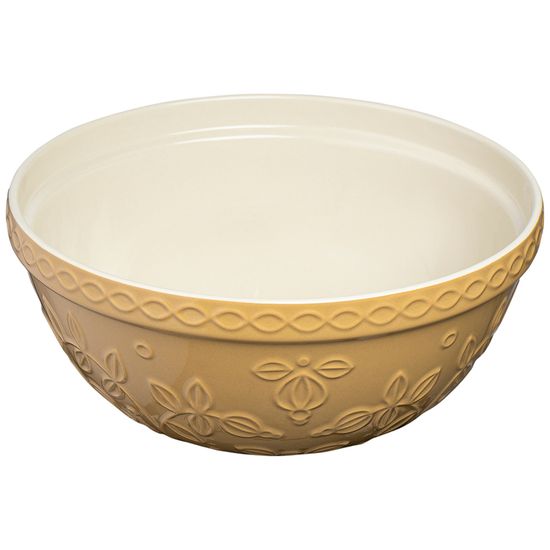 Миска бежевого цвета с рельефным узором Ягоды Тайги из коллекции russian north, 2,5 л