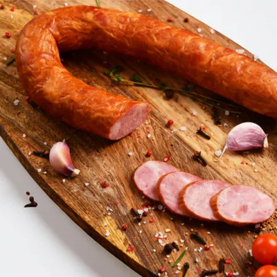 Фотография Колбаса ветчина «Бродивская» / 400 гр купить в магазине Афлора