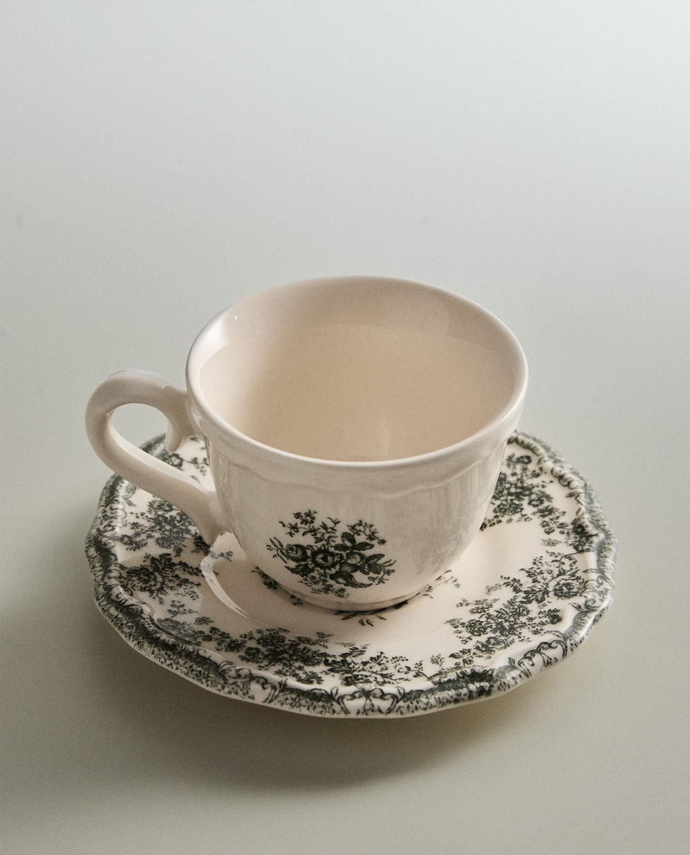 Zara Home чайная пара из фаянса, цвет тёмно-зелёный, 7.5 см