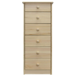 Комод, 43х34х102, Хаба, с ящиками, из сосны, 6 ящиков, деревянный, лак, Dipriz