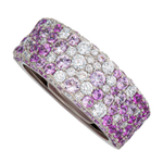 Кольцо c Розовыми Сапфирами и Бриллиантами, R0256-0/41