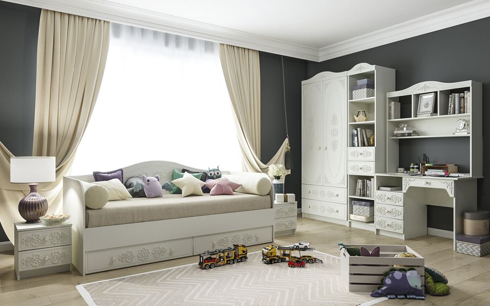 Детская "Ki-Ki" № 2 (белый/белое дерево), ЛДСП/МДФ, ДСВ Мебель, г. Пенза