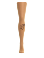 Колготки с принтом в виде головы леопарда (Размер: S-M-L) (Цвет: бежевый)