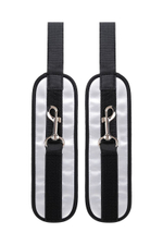 Серебристо-черные наручники Anonymo (Цвет: серебристый с черным)