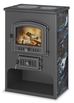 Печь-Камин ВЕЗУВИЙ ПК-03 (224) с плитой "Везувий В3", амфиболит 12 кВт (200 м3) Ø150мм