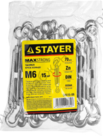 STAYER DIN 1480 М6, талреп крюк-кольцо, 15 шт (30515-06)