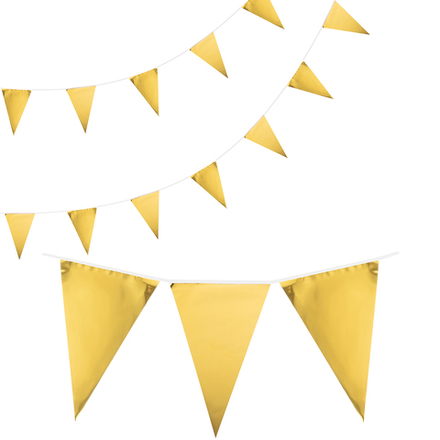 Гирлянда-флажки в золотом цвете, металлик, 1000 см