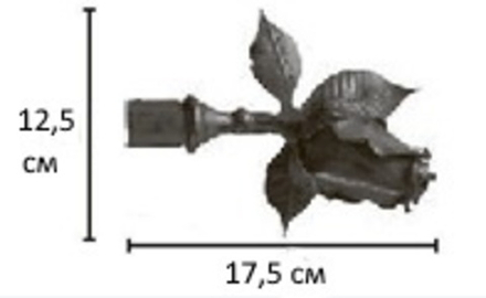 Наконечники кованые Шато Роза d20 мм (цвета белое золото, белое серебро, ваниль/золото, ваниль/медь, фисташковый/золото, коричневый/серебро, коричневый/медь, черный/золото/патина, черный/зеленый/золото, черный/золото, черный/зеленый, черный)