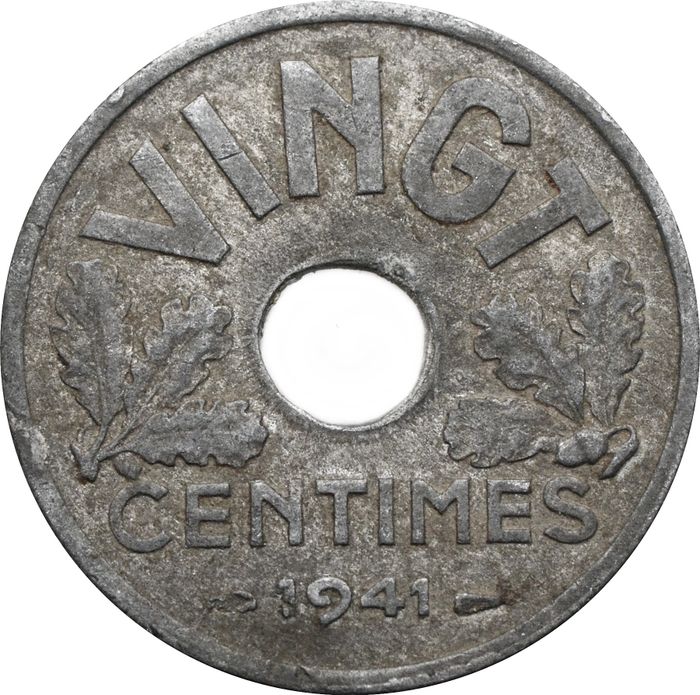20 сантимов 1941 Франция, VINGT