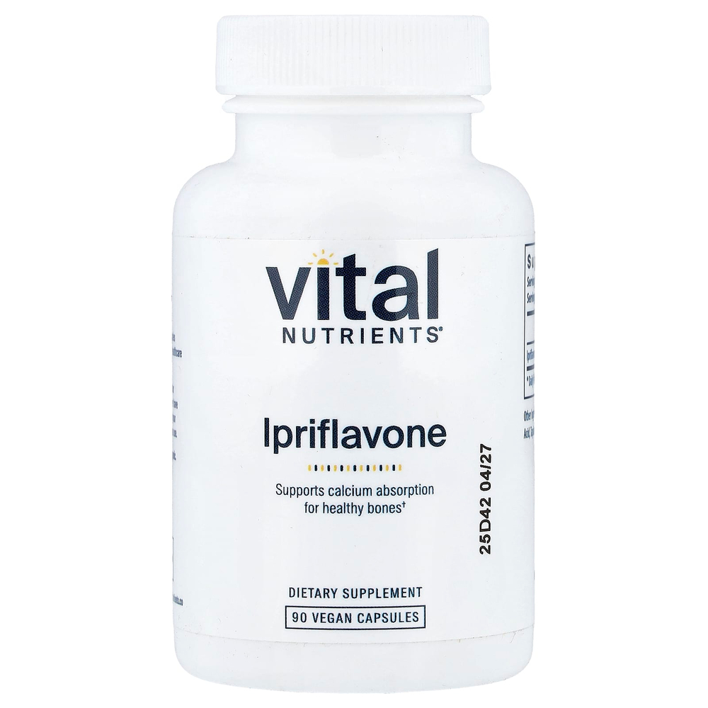 Vital Nutrients, иприфлавон, 90 веганских капсул (300 мг в 1 капсуле)