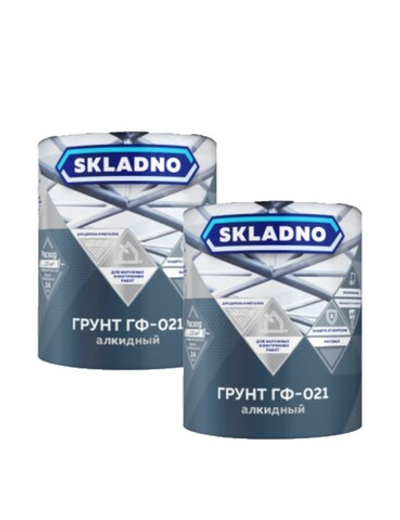 Грунт Skladno ГФ-021, красно-коричневый, 1,8 кг 2шт