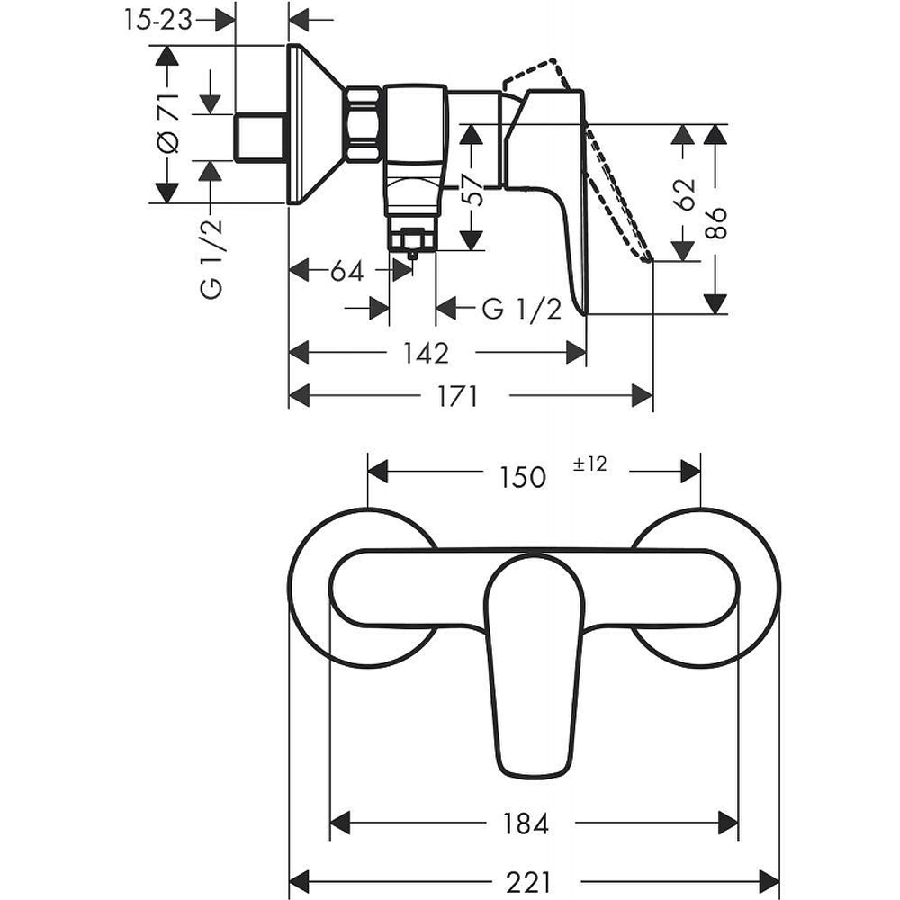 Смеситель для душа Hansgrohe Metropol 71760700 белый матовый