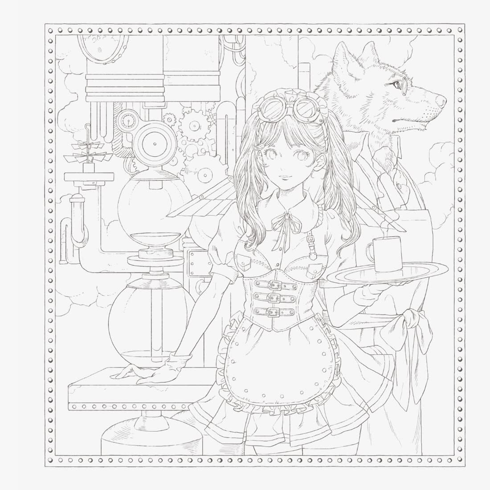 Victorian Fantasy Encyclopedia Kuroi Mori Coloring book