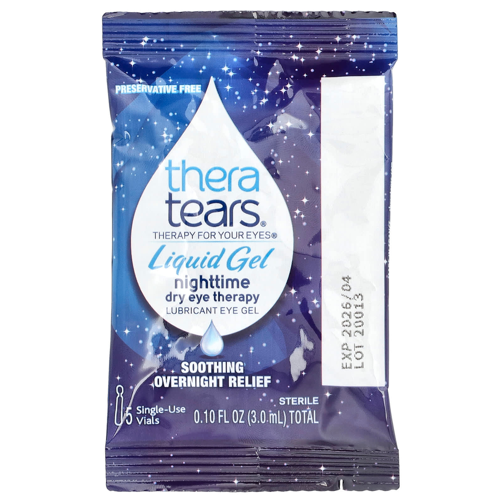 TheraTears, Nighttime Dry Eye Therapy, Гель-лубрикант для глаз, 30 одноразовых флаконов