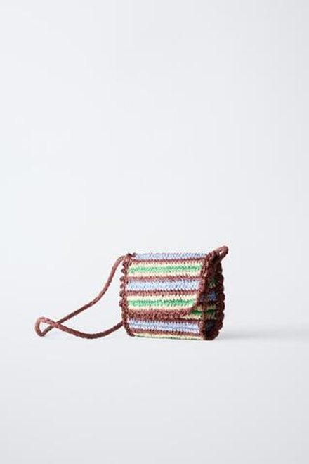 ZARA СУМКА ИЗ РАФИИ, КОРИЧНЕВЫЙ
