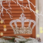 Подвеска «Королевская корона» 10*12 см, Белый/Золотой блеск