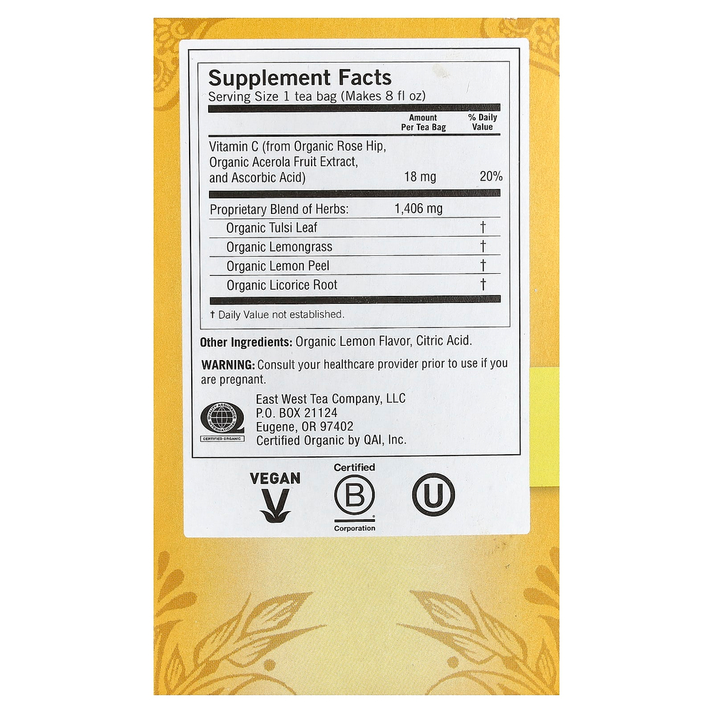 Yogi Tea, Everyday Immune, сладкий лимон, без кофеина, 16 чайных пакетиков по 32 г (1,12 унции)