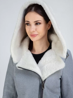 Дубленка авиатор натуральная с капюшоном