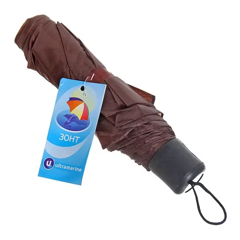 Зонт мужской механический «Ultramarine», цвет коричневый, 8 спиц, d-105см, длина в слож. виде 24см